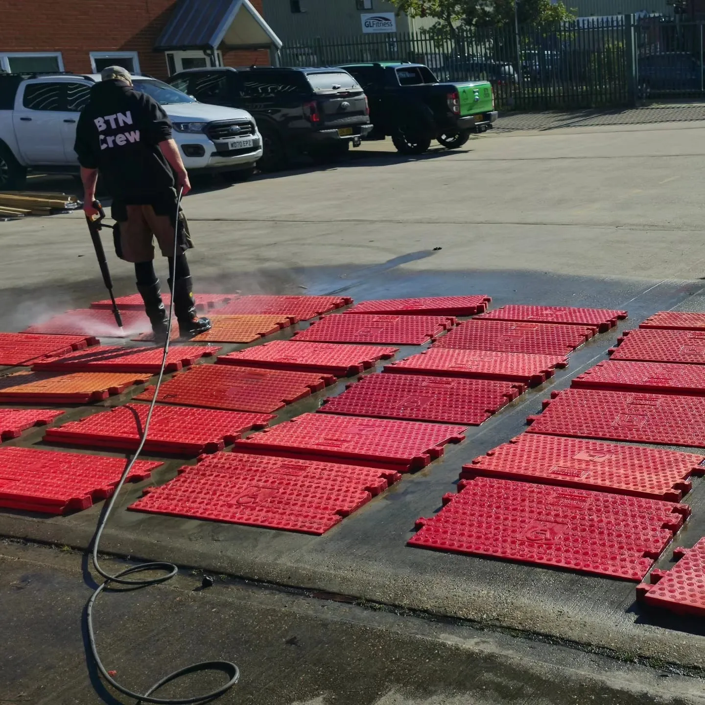 BTN Crew building a ramp on site